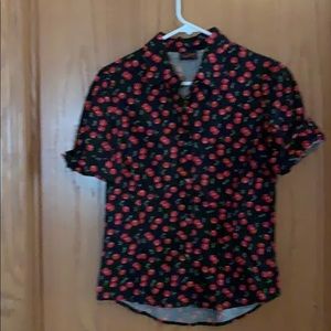 Cherry print pinup style top